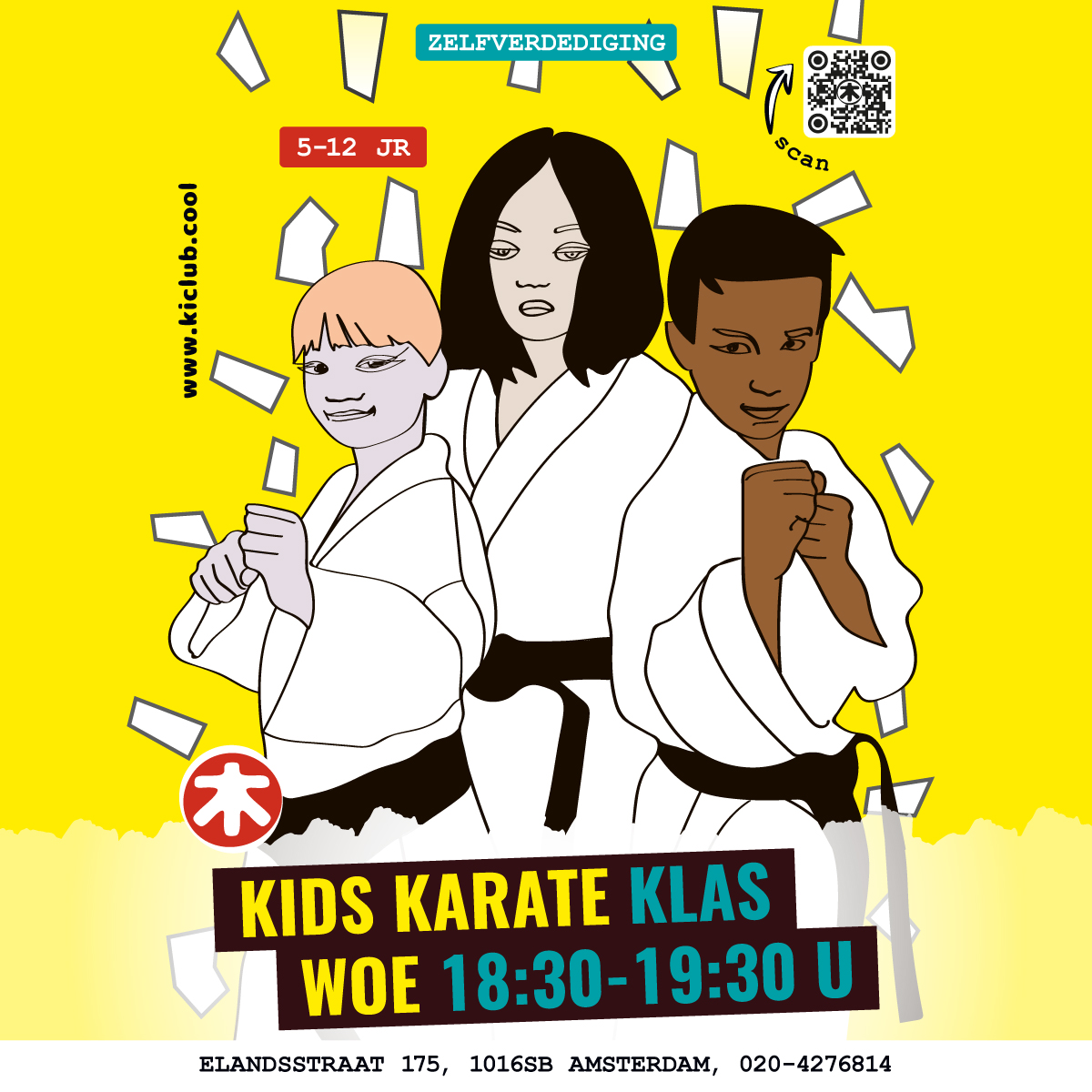 Kids Karate Klas at karate school ki club.cool based in Amsterdam Centre-Elandsstraat Jordaan